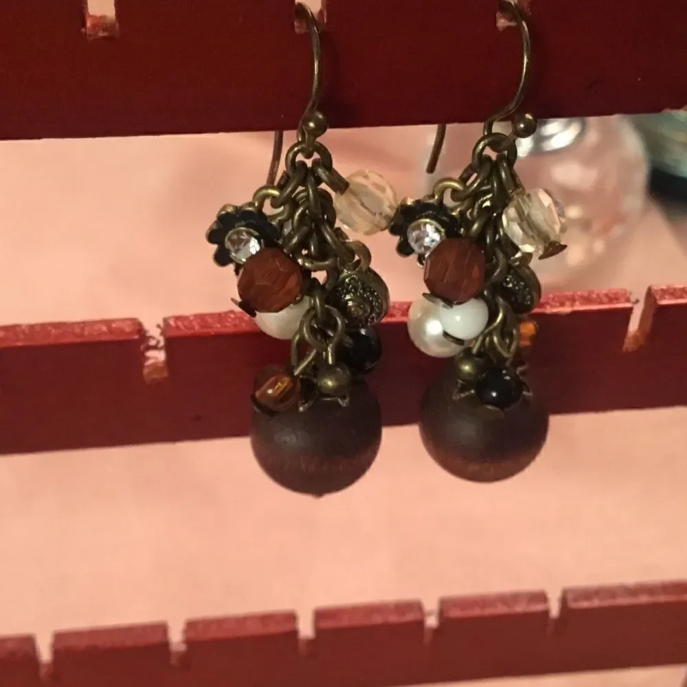 Coppertone Ear Wires with Multi Beads